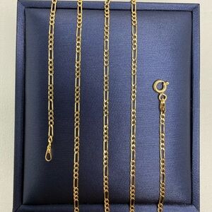 ❌SOLD❌ 18K Genuine Yellow Gold Figaro Link Chain Necklace